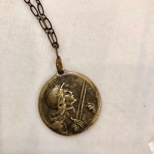 Vintage Joan Of Arc 1916 pendant necklace